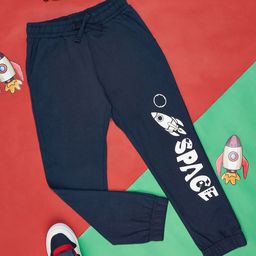 Pantaloons Junior Boys Typography Printed Regular Fit Mid-Rise Cotton Track Pants-picture-4