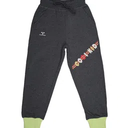 toothless Boys Dark Grey Brand Logo Printed Cotton Joggers-picture-58