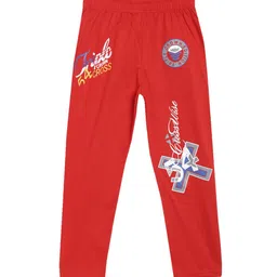 SWEET ANGEL Boys Red & Blue Printed Pure Cotton Relaxed-Fit Track Pant-picture-12