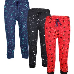 SAVAGE Boys Pack of 3 Solid Pure Cotton Joggers image 1