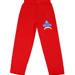 SWEET ANGEL Boys Red & Blue Printed Straight fit Cotton Track Pant image 1