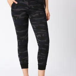 Lovable Sport Women Slim-Fit Camouflage Printed Training or Gym Pure Cotton Tack Pants-picture-25