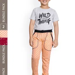 IndiWeaves Boys Pack Of 2 Printed Cotton Mid-Rise Track Pants-picture-40