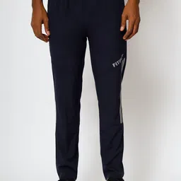 FITINC Men Rapid-Dry Striped Mid-Rise Relaxed Fit Sports Track Pants-image-3