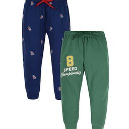 PLUM TREE Boys Pack Of 2 Printed Pure Cotton Joggers-picture-15