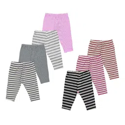 Lenam Kids Pack Of 7 Striped Pure Cotton Track Pants-image-74