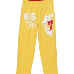 Fashionable Boys Yellow Printed Pure Cotton Track Pants-picture-53
