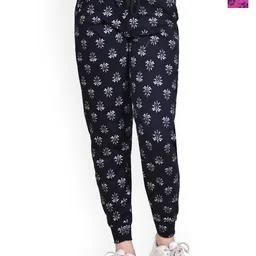 BAESD Girls Pack of 2 Floral Printed Mid-Rise Pure Cotton Joggers-image-49