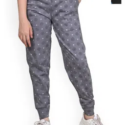BAESD Girls Pack of 2 Floral Printed Pure Cotton Joggers-image-23