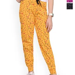 BAESD Girls Pack of 3 Floral Printed Mid-Rise Pure Cotton Joggers-picture-34