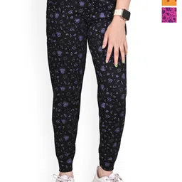 BAESD Girls Pack Of 3 Floral Printed Pure Cotton Joggers-picture-34