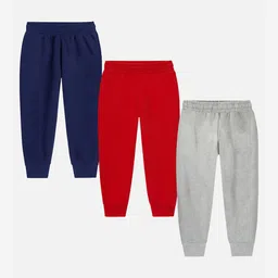 YK X Trampoline Pack of 3 Kids Printed Mid-Rise Cotton Joggers image 5