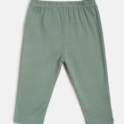 MINI KLUB Infant Boys Green Solid Pure Cotton Track Pants image 3