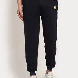 mack jonney VIMAL JONNEY Men Pack Of 2 Navy Blue & Black Solid Track Pants image 3