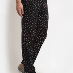 mack jonney VIMAL JONNEY Men Black & White Printed Track Pants image 5