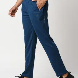 Black Panther Men Blue Solid Track Pants image 4