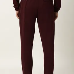 ARTICALE Men Burgundy Solid Slim-Fit Track Pants image 4