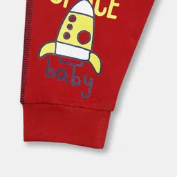 R&B Infant Boys Red Typography Cotton Drawstring Joggers image 4