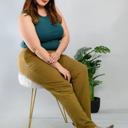 Mlada Cotton Mid-Rise Plus Size Trouser image 3