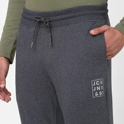 Jack & Jones Men Grey Solid Track Pants image 3