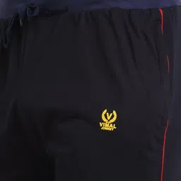 mack jonney VIMAL JONNEY Men Pack Of 2 Navy Blue & Black Solid Track Pants image 5