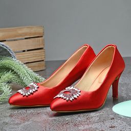 CLOG LONDON Pointed Toe Embellished Slim Pumps-picture-8
