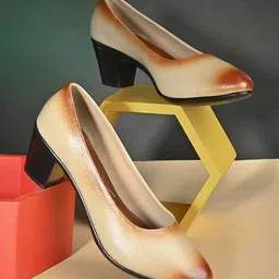 pelle albero Textured Leather Block Heel Pumps-picture-39