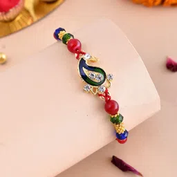 Sangria Beads Mango Work Rakhi-picture-55