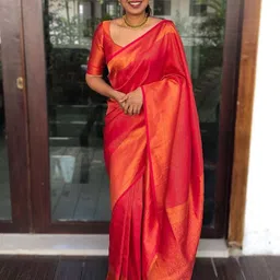 KALINI Geometric Woven Design Zari Banarasi Saree-picture-20