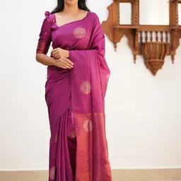 Anjaneya Sarees Floral Woven Design Zari Banarasi Saree-picture-26