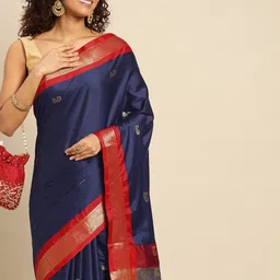 VILLAGIUS Woven Design Zari Pure Silk Mysore Silk Saree-image-84