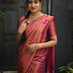 KALINI Silk Blend Kanjeevaram Saree image 5