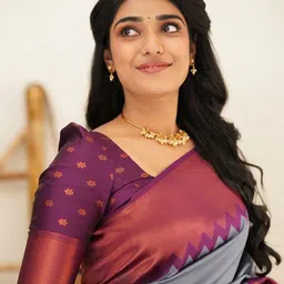 KALINI Polka Dot Zari Kanjeevaram Saree image 4