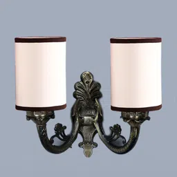 Devansh White & Black Antique Wall Lamp With Cotton Shade image 5