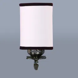 Devansh Antique White & Gold-Toned Wall Lamp With Cotton Conical Shade image 3