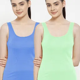 Friskers Pack Of 2 Blue & Green Tank Tops image 1