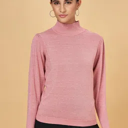 Annabelle by Pantaloons High Neck Puff Sleeved Top image 1