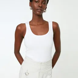 Trendyol Ribbed Scoop Neck Sleeveless Tank Top-image-54