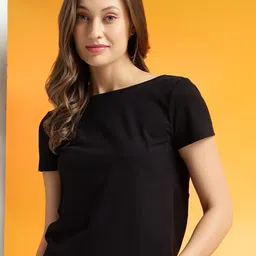 KASSUALLY Boat Neck Styled Back Top image 2