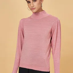 Annabelle by Pantaloons High Neck Puff Sleeved Top image 3