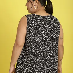 theRebelinme Printed Tie-Up Neck Plus Size Top image 5