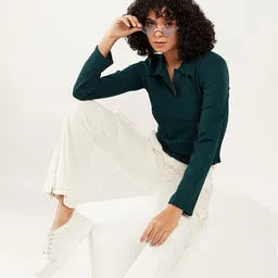 Athena Immutable Polo Collar Long Sleeve Regular T-shirt image 4