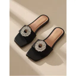 GNIST Embellished Elegant Black Flats-picture-12