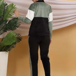 Sweet Dreams Women Black Colorblock Tracksuit image 3