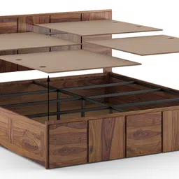 urban ladder Astoria Solid Wood King Size Box Storage Bed in Teak Finish image 4