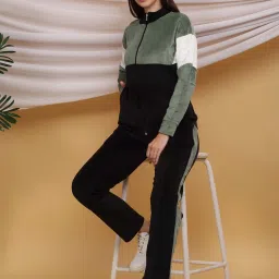 Sweet Dreams Women Black Colorblock Tracksuit image 5