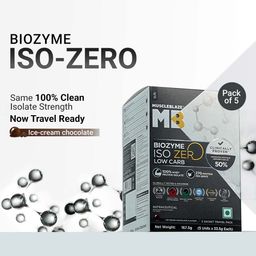 MuscleBlaze Biozyme Iso-Zero, 0.37 lb Low carb Ice Cream Chocolate Travel Pack (5x33.5g)-image-10
