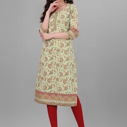 WEAVLLITE Ethnic Motifs Printed Pure Cotton Kurta image 1