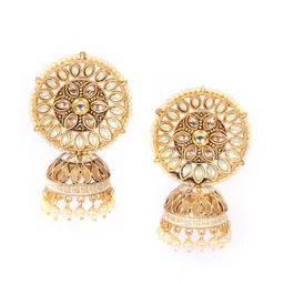 justpeachy Gold-Toned Classic Jhumkas Earrings image 2