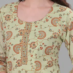 WEAVLLITE Ethnic Motifs Printed Pure Cotton Kurta image 2